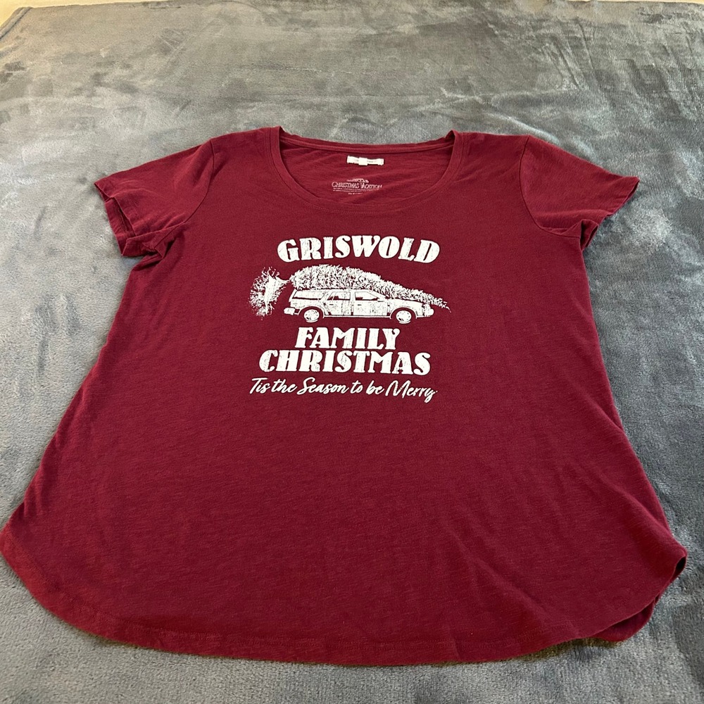 Maurices Christmas Vacation Griswold Family Tee‎ Top Holiday Red Womens Large